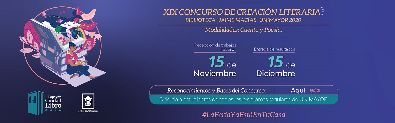 Bases XIX Concurso Creación Literaria Biblioteca Jaime Macías Banner