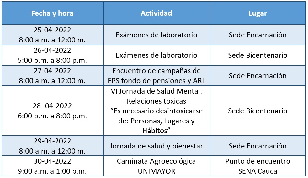 Semana Salud Física Mental