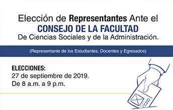 Inscritos para representantes ante el Consejo de Facultad de Ciencias Sociales y de la Administración.